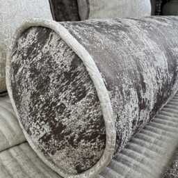 Bronze - Cream Cushion For Sofa Bed, Luxury Piped Cushion, Decorative Bolster Designer Pillow in Mole Curico - thumbnail 3