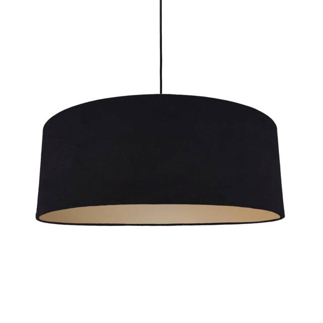 Extra Large Black Velvet Lampshade With Copper Lining - image 1
