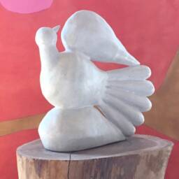 Custom Order - Ceramic Bird Sculpture Mid Century Inspired White Bird - thumbnail 3