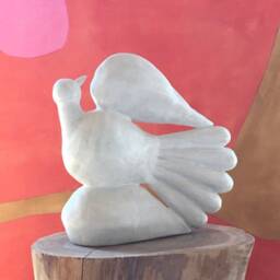 Custom Order - Ceramic Bird Sculpture Mid Century Inspired White Bird - thumbnail 2