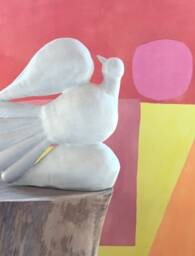 Custom Order - Ceramic Bird Sculpture Mid Century Inspired White Bird - thumbnail 1