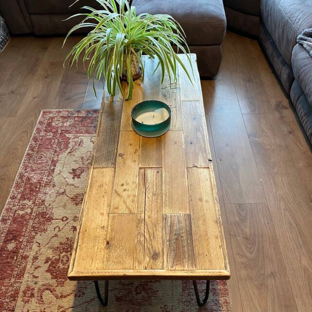 The Block-Work Seamless Solid Block Coffee Table With Metal Hairpin Legs - image 1