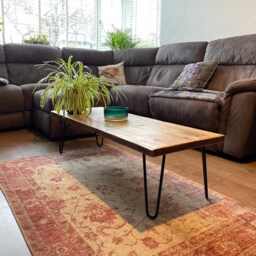 The Block-Work Seamless Solid Block Coffee Table With Metal Hairpin Legs - thumbnail 4