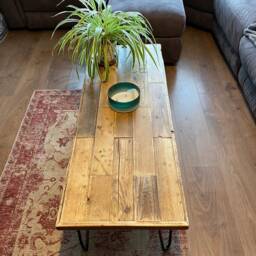 The Block-Work Seamless Solid Block Coffee Table With Metal Hairpin Legs