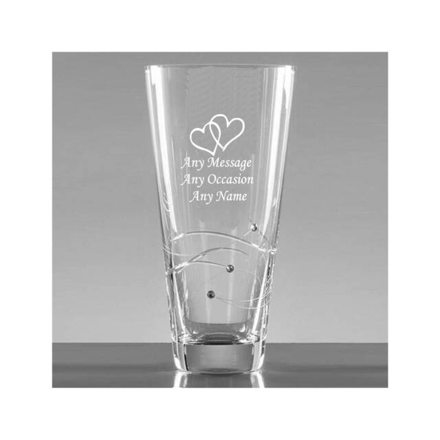 Personalised Engraved Crystal Vase Anniversary, Birthday, Thank You Gift - image 1