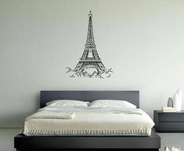 Eiffel Tower Wall Decal Sticker. World Famous Landmark From Paris France, Stickers Decals Tower, Wallpaper Vg053 - image 1