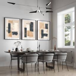 Neutral Abstract Art Prints, Modern Art, Art, Home Decor Wall , Set Of 3 A4, A3 A3+ A2 A1 Sizes, Fast Delivery - thumbnail 1
