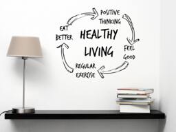 Healthy Living Wall Decals Quote Yoga Decal Vinyl Sticker Bedroom Home Decor Nursery Kitchen Decoration Art Murals Eg45 - thumbnail 1
