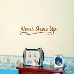 Never Grow Up Swirl Vinyl Wall Decal - Nursery Kids Room Decor - thumbnail 3