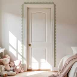 Scalloped Border Wall Sticker, Block Colour Decal - thumbnail 4