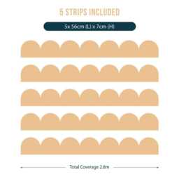 Scalloped Border Wall Sticker, Block Colour Decal - thumbnail 3