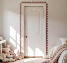 Scalloped Border Wall Sticker, Block Colour Decal - thumbnail 1