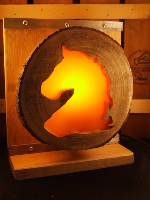 Horse Lamp From Recycled Oak, Birch & Raw Steel. Horse, Equestrian, Cottage Style, Interchangeable - E14 - image 1