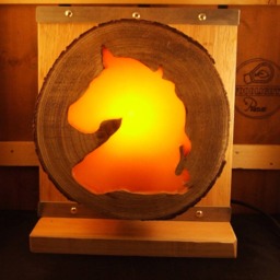 Horse Lamp From Recycled Oak, Birch & Raw Steel. Horse, Equestrian, Cottage Style, Interchangeable - E14 - thumbnail 3