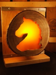 Horse Lamp From Recycled Oak, Birch & Raw Steel. Horse, Equestrian, Cottage Style, Interchangeable - E14