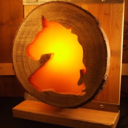 Horse Lamp From Recycled Oak, Birch & Raw Steel. Horse, Equestrian, Cottage Style, Interchangeable - E14 - thumbnail 2