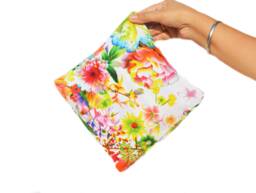 Floral Print Accent Pillow Cover - Throw Pin Cushion Ring Decorative Handmade - 8 - thumbnail 1