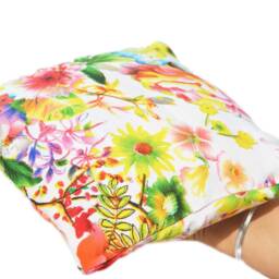 Floral Print Accent Pillow Cover - Throw Pin Cushion Ring Decorative Handmade - 8 - thumbnail 4