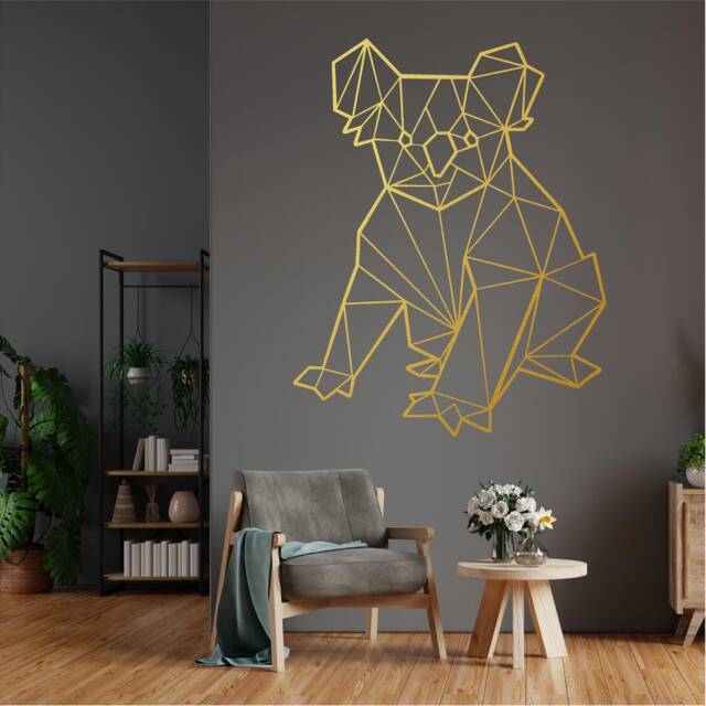 Geometric Koala Wall Art, Minimalist, Modern, Abstract, Decal, Mural, Transfer, Boho -G027 , 5 Sizes, 36 Colour Options - image 1