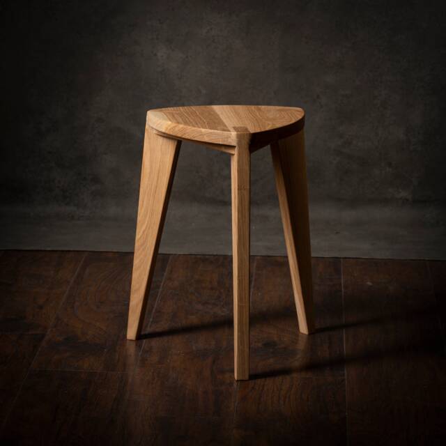 Nara Hira - Solid Oak Wooden Stool - Handmade Craftsmanship Timeless Elegance - image 1