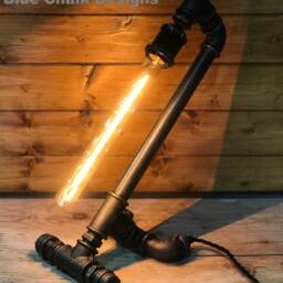 Industrial Table/Desk Lamp, Retro, Steampunk, Art, Unique Edison, Rustic, Mancave, Garage, Bedside Light - thumbnail 3