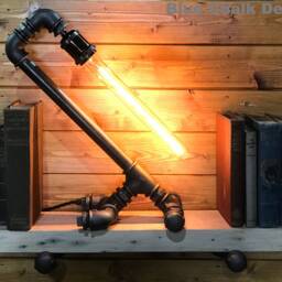 Industrial Table/Desk Lamp, Retro, Steampunk, Art, Unique Edison, Rustic, Mancave, Garage, Bedside Light - thumbnail 2