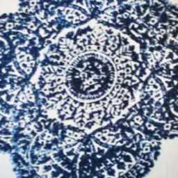 John Robshaw Blue Medallion Pillow Cover Indigo Wood Block Print - thumbnail 2