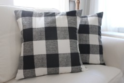 Black Buffalo Check Pillow Cover, Plaid Pillows, Pillow, Couch Throw Farmhouse Sham, Gingham All Sizes - thumbnail 1