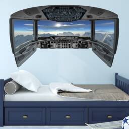 Vwaq Airplane Decals For Boys Room - Cockpit Wall Art Mural - Cp22 - thumbnail 1