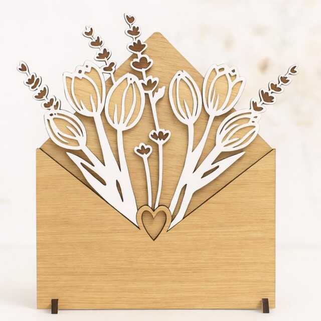 Wooden Flower Bouquet - Personalised Home D??cor Gift, Birthday Gift For Her, Sentimental Friend, Mothers Day Nanny, Tulips - image 1