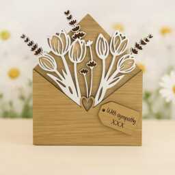 Wooden Flower Bouquet - Personalised Home D??cor Gift, Birthday Gift For Her, Sentimental Friend, Mothers Day Nanny, Tulips - thumbnail 2
