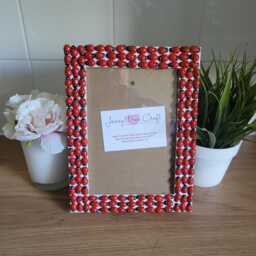 Red Wooden Ladybird/Ladybug Decal Photo Frame 5 X 7 Inches - thumbnail 1