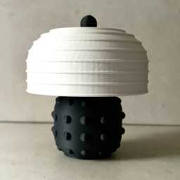 "Black Wood ""Dots Short Lamp" - thumbnail 3