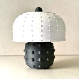 "Black Wood ""Dots Short Lamp"