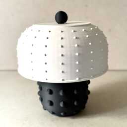 "Black Wood ""Dots Short Lamp" - thumbnail 2