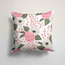 Blue Pink Green Flower Pillow Top/Modern Cushion Case/Housewarming Gift Cover/Bedding Home Decoration/Beach Decor Accessory - thumbnail 2