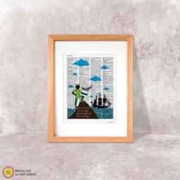 Peter Pan Second Star Quote Print, Dictionary Book Print, Nursery Printpeter Poster, Xstmas Gift, By Atura Picta - thumbnail 1