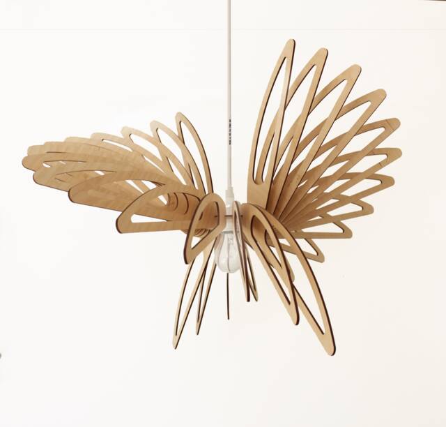 Wood Pendant Light Hanging Chandelier Lamp-Shade, Ceiling Rustic Fixture, Modern Dining Bedroom Lighting Minimalist - image 1