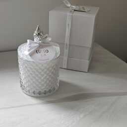 Geometric Soy Candle - White & Silver Diamond Jar, Luxury Fragrance - thumbnail 3
