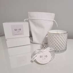 Geometric Soy Candle - White & Silver Diamond Jar, Luxury Fragrance