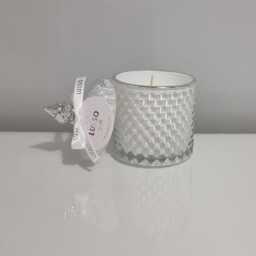 Geometric Soy Candle - White & Silver Diamond Jar, Luxury Fragrance - thumbnail 4