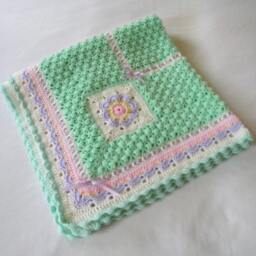 Crochet Baby Girl Blanket PDF Pattern Flowers in The Meadow Afghan Original Design - thumbnail 4