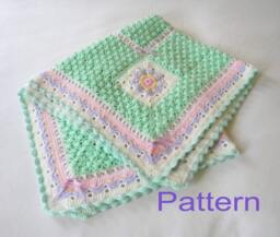 Crochet Baby Girl Blanket PDF Pattern Flowers in The Meadow Afghan Original Design - thumbnail 1