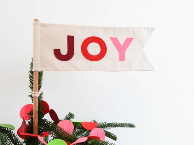 Joy Christmas Tree Topper Flag - image 1