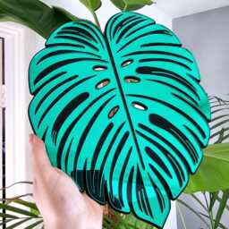 Monstera Leaf Mirror Wall Art - Boho Plant Jungle Decor Dopamine - thumbnail 2