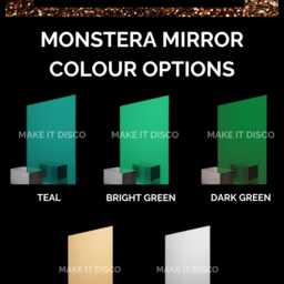Monstera Leaf Mirror Wall Art - Boho Plant Jungle Decor Dopamine - thumbnail 4