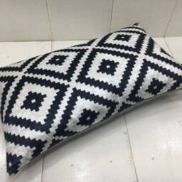 Handwoven Silk Ikat Pillow Cover 12x20, Modern Home Decor - thumbnail 4