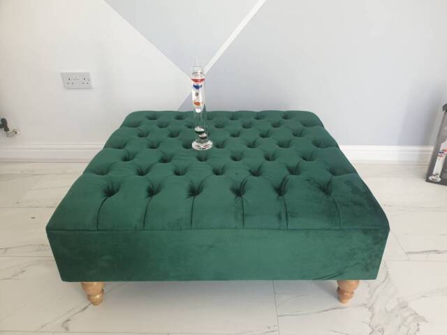 Handmade Coffee Table , Deep Button Footstoolextra Large in Chesterfield Design - image 1