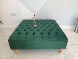 Handmade Coffee Table , Deep Button Footstoolextra Large in Chesterfield Design - thumbnail 1
