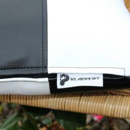 Synthetic Leather Cushions 40 X cm, Black & White, Back Cushions, & Cushion Cover, With Stripes, Lounge - thumbnail 4